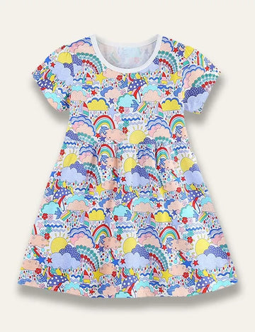 Cartoon Weather Print Dress - Mini Taylor